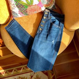 Button Up High Rise Skinny Jeans